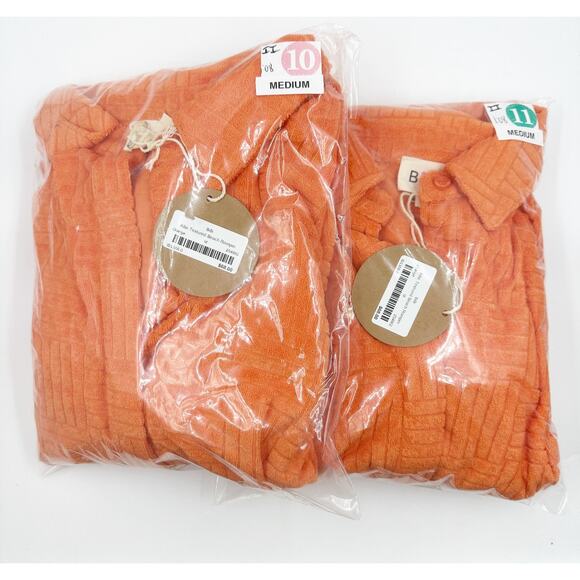 Bibi Beach Towel Textured Terry Shorts Romper Beach Orange Papaya IB1388-0 Med - Picture 11 of 11